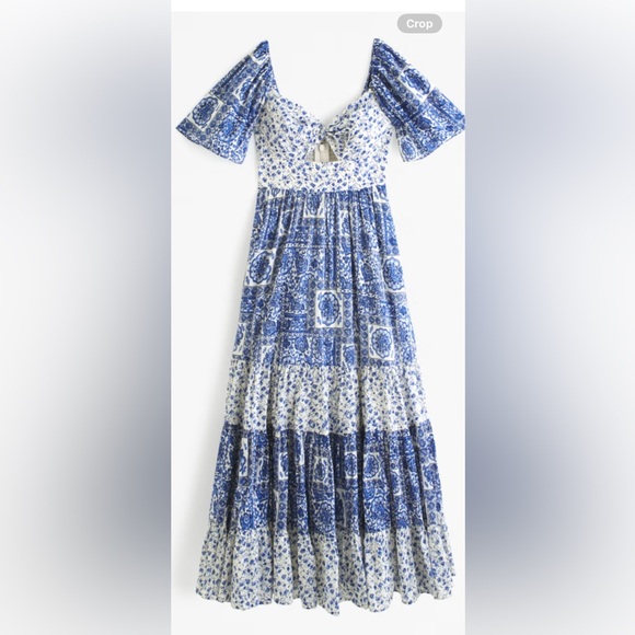 NWT Abercrombie & Fitch size XSP twist front tiered maxi dress - Picture 1 of 11